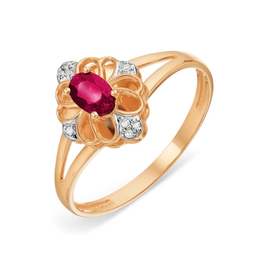 

Кольцо с рубином и бриллиантами Линии Любви, Кольцо Т141018976