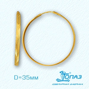

Серьги конго из желтого золота Линии Любви, Серьги Т900621555