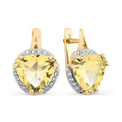 

Серьги с цитринами и фианитами Линии Любви, Серьги Т947027110-01