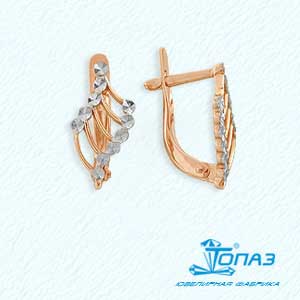 

Серьги из красного золота Линии Любви, Серьги Т140623148
