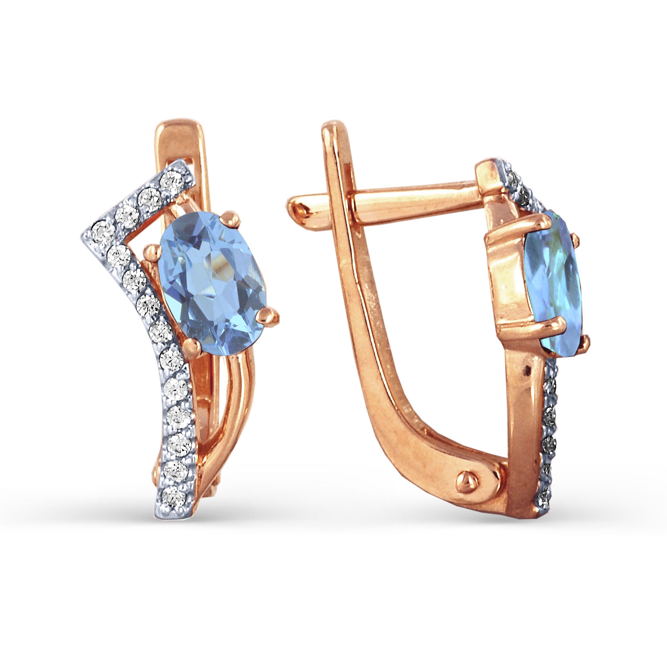 

Серьги с топазами и фианитами Линии Любви