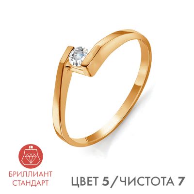 

Кольцо с бриллиантом Линии Любви, Кольцо Т101011813-02
