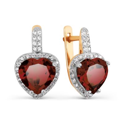 

Серьги с гранатами и фианитами Линии Любви, Серьги Т147027107-01