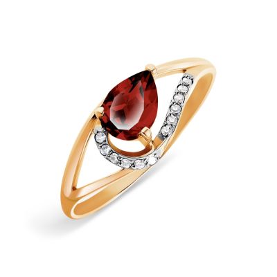 

Кольцо с гранатом и Swarovski Zirconia Линии Любви, Кольцо Т143015720