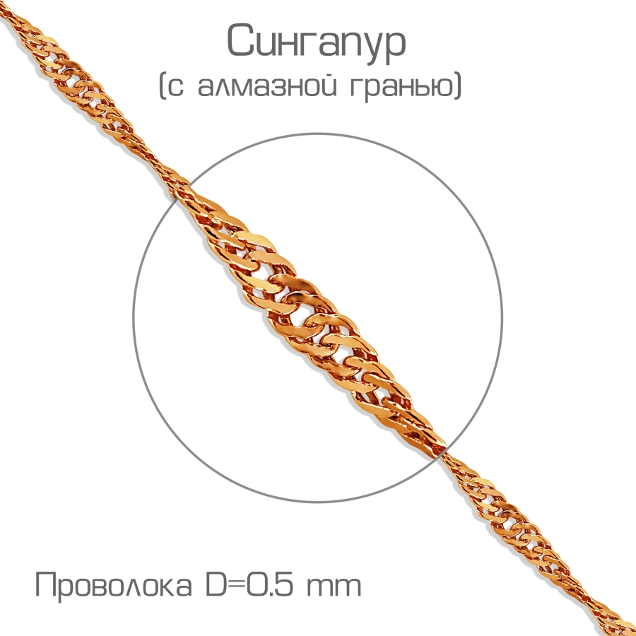 

Цепочка из красного золота Линии Любви