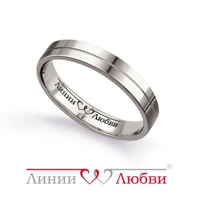 

Кольцо обручальное с бриллиантом Линии Любви, Кольцо Л31501099