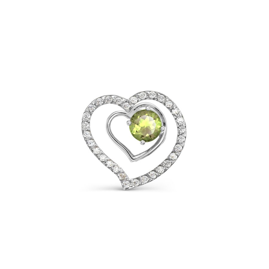 

Подвеска с хризолитом и фианитами Линии Любви