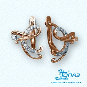 

Серьги с фианитами Линии Любви, Серьги Т14202855