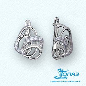 

Серьги с фианитами Линии Любви, Серьги Т30202924