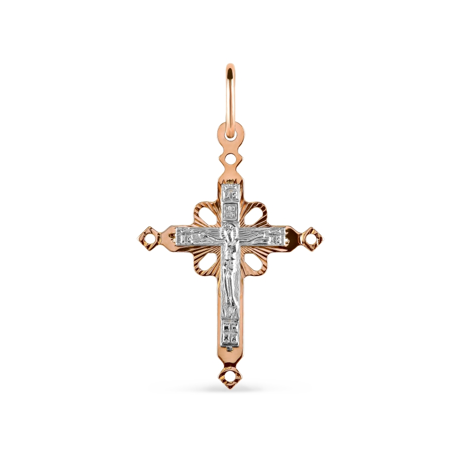 

Крестик из красного золота Линии Любви