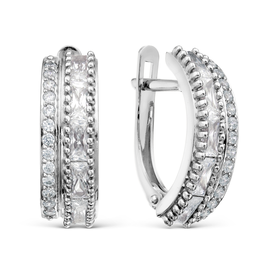 

Серьги с Swarovski Zirconia и фианитами Линии Любви, Серьги Т302028204