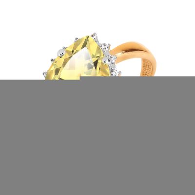 

Кольцо с цитрином и фианитами Линии Любви, Кольцо Т147017086-01