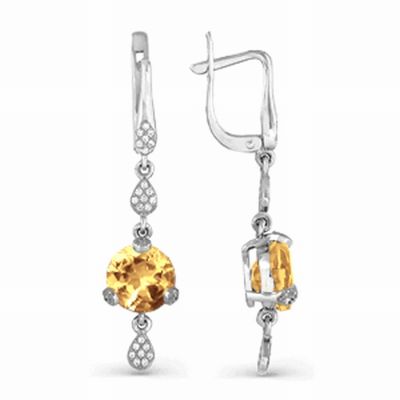 

Серьги с цитринами и фианитами Линии Любви, Серьги Т703023519