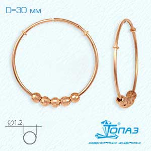 

Серьги конго из красного золота Линии Любви, Серьги Т100022330