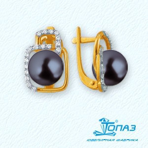 

Серьги с жемчугом и фианитами Линии Любви, Серьги Т948021890