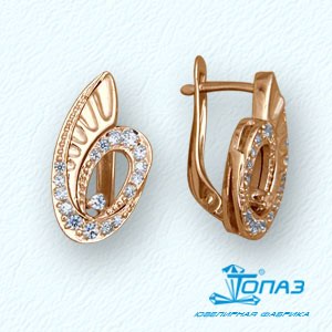 

Серьги с фианитами Линии Любви, Серьги Т14202751