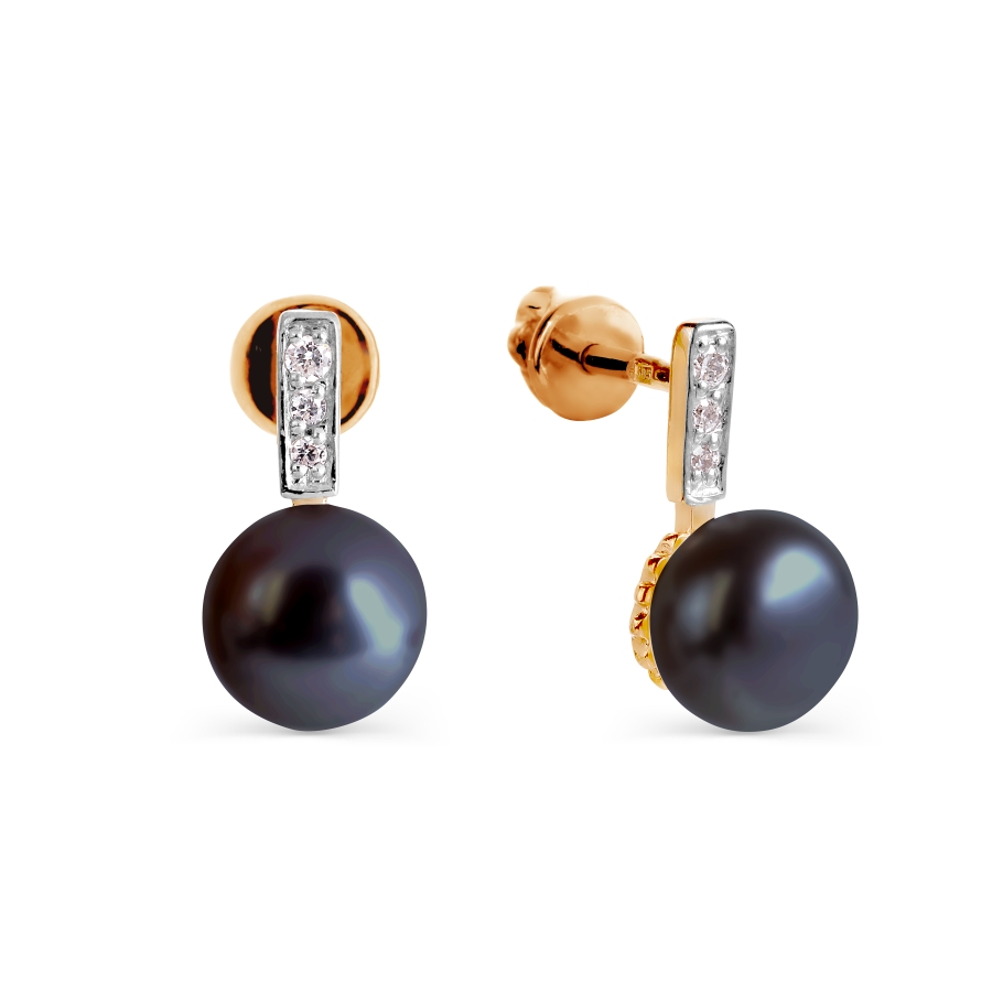 

Серьги с жемчугом и фианитами Линии Любви, Серьги Т148026310-01