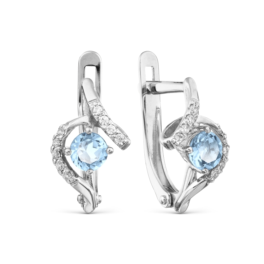 

Серьги с топазами и Swarovski Zirconia Линии Любви, Серьги Т303025956