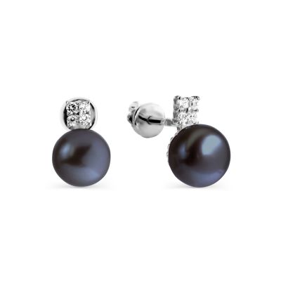 

Серьги с жемчугом и фианитами Линии Любви, Серьги Т308026313-01