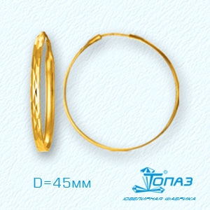 

Серьги конго из желтого золота Линии Любви, Серьги Т900621377