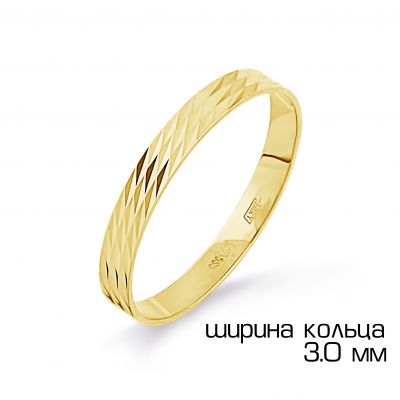 

Кольцо обручальное из желтого золота Линии Любви, Кольцо Т900611413