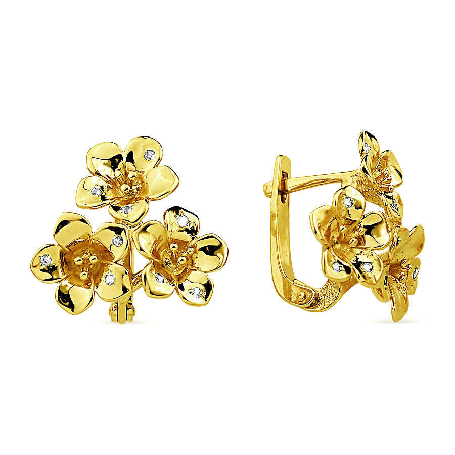 

Серьги с фианитами Линии Любви, Серьги Т902023857