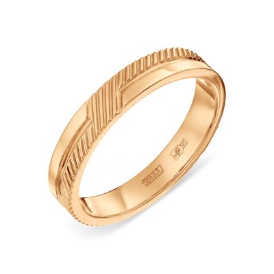 Кольцо обручальное из красного золота Линии Любви