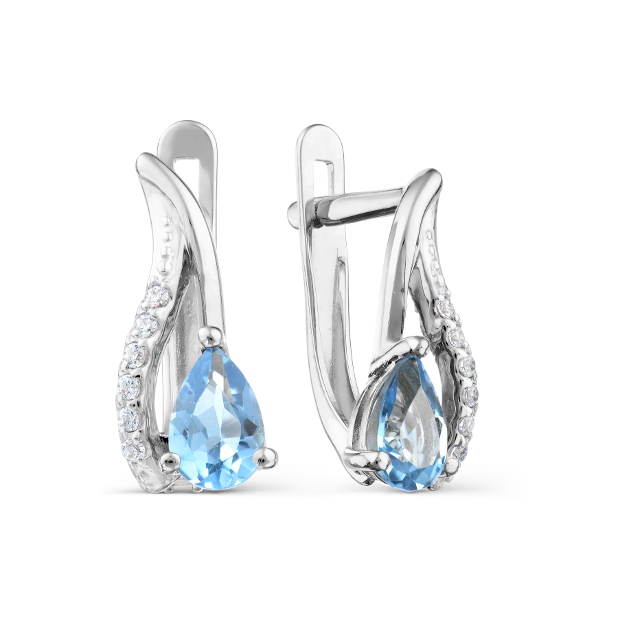 

Серьги с топазами и Swarovski Zirconia Линии Любви, Серьги Т303025952