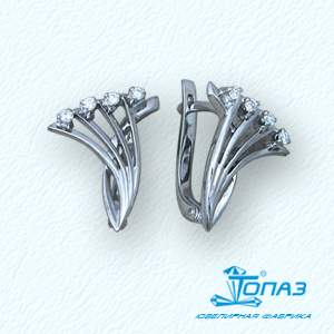 

Серьги с фианитами Линии Любви, Серьги Т30202559