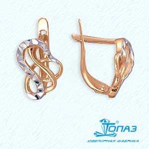 

Серьги из красного золота Линии Любви, Серьги Т140623456