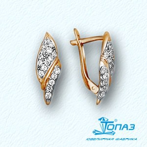 

Серьги с фианитами Линии Любви, Серьги Т14202721