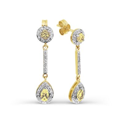 

Серьги с цитринами и фианитами Линии Любви, Серьги Т943026717-01