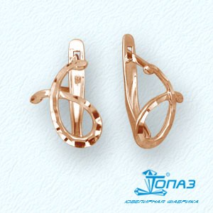

Серьги из красного золота Линии Любви, Серьги Т10062793