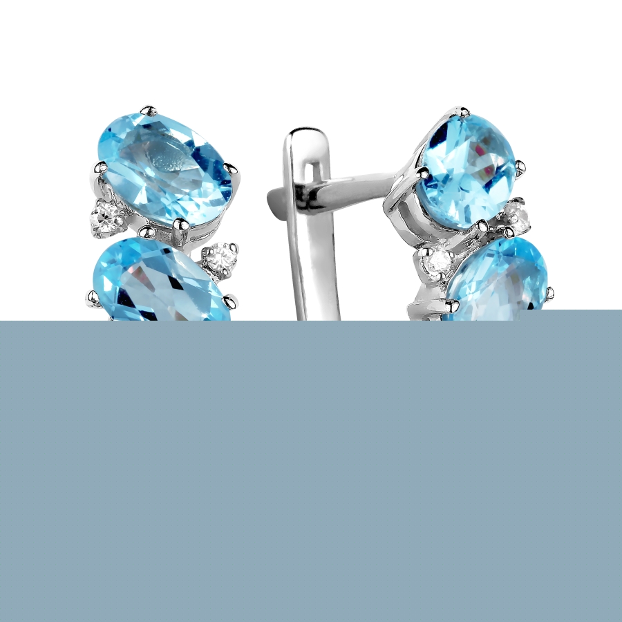 

Серьги с топазами и фианитами Линии Любви, Серьги Т303025866