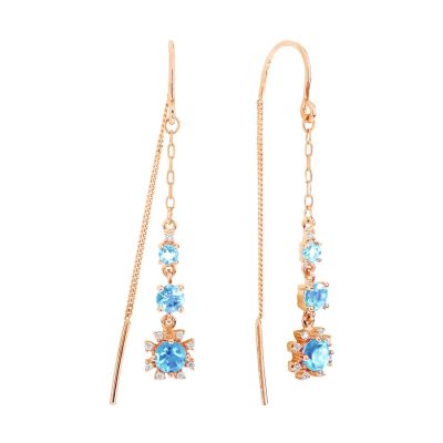 

Серьги с топазами и фианитами Линии Любви, Серьги Т103026789