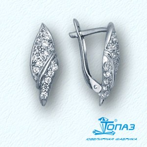 

Серьги с фианитами Линии Любви, Серьги Т30202721