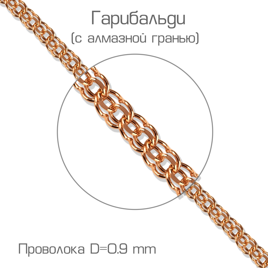 

Цепочка из красного золота Линии Любви, Цепочки ЦПГР00512090