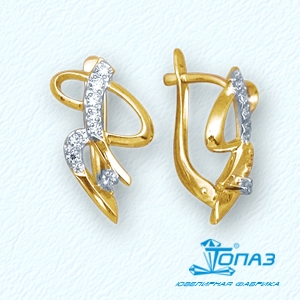 

Серьги с фианитами Линии Любви, Серьги Т94202790