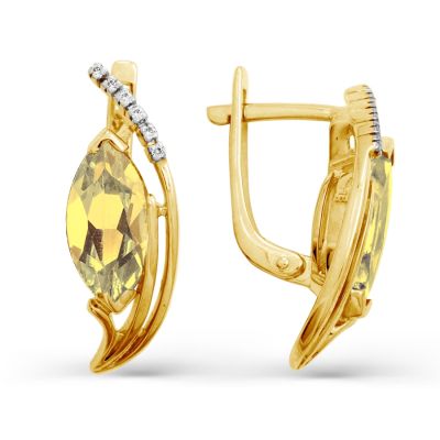 

Серьги с цитринами и фианитами Линии Любви, Серьги Т943022086