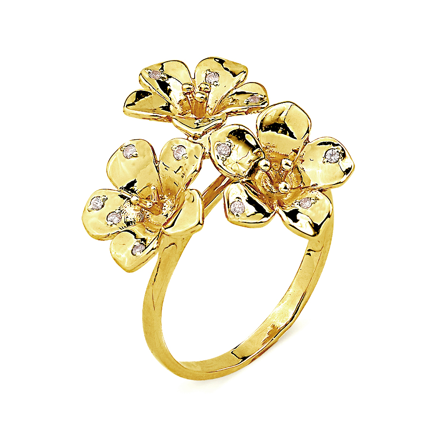 

Кольцо с фианитами Линии Любви