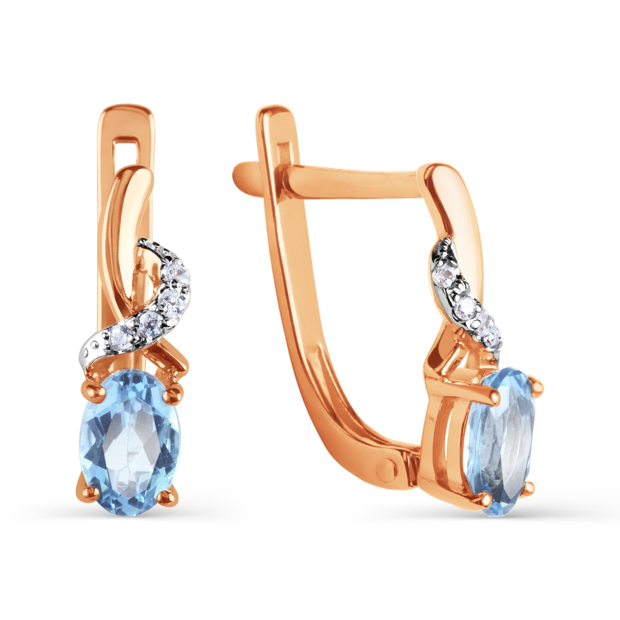 

Серьги с топазами и Swarovski Zirconia Линии Любви, Серьги Т143025953