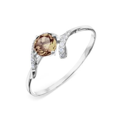 

Кольцо с раухтопазом и Swarovski Zirconia Линии Любви, Кольцо Т303015721