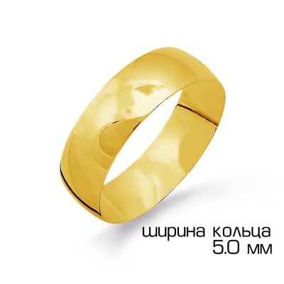 

Кольцо обручальное из желтого золота Линии Любви, Кольцо Т90001225
