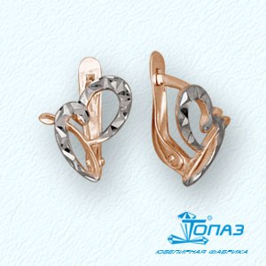 

Серьги из красного золота Линии Любви, Серьги Т14062822