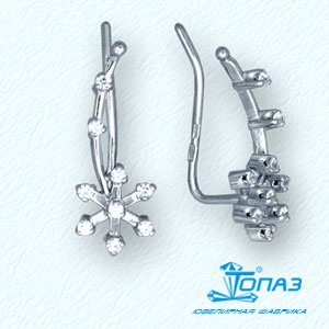 

Серьги с фианитами Линии Любви, Серьги Т30202830