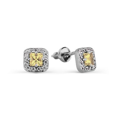 

Серьги с цитринами и фианитами Линии Любви, Серьги Т303026722-03