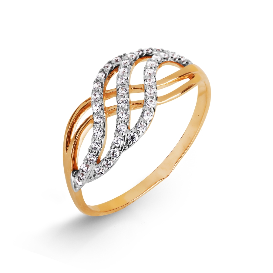 

Кольцо с фианитами Линии Любви