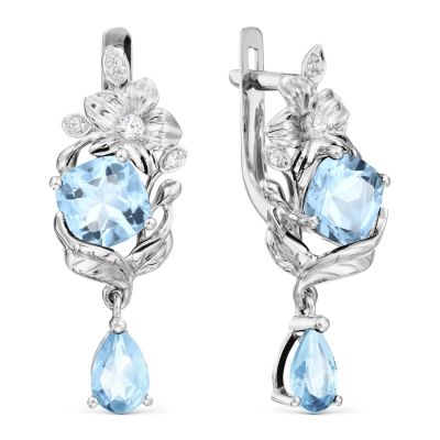 

Серьги с топазами и фианитами Линии Любви, Серьги Т30302Б253