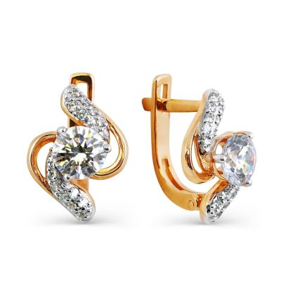 

Серьги с Swarovski Zirconia Линии Любви, Серьги Т142025016
