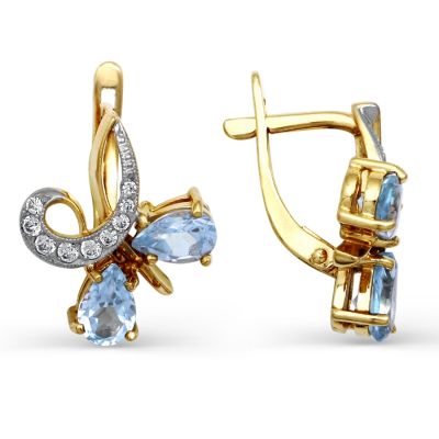 

Серьги с топазами и фианитами Линии Любви, Серьги Т943022171